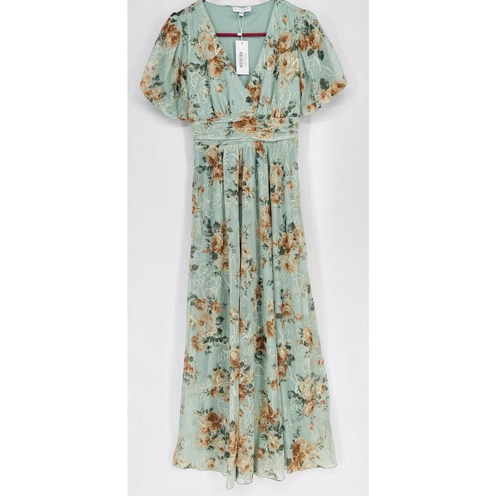Baltic Born Ardley Maxi Dress M Sage Floral Embroidered Wedding Guest NWT - Picture 2 of 6